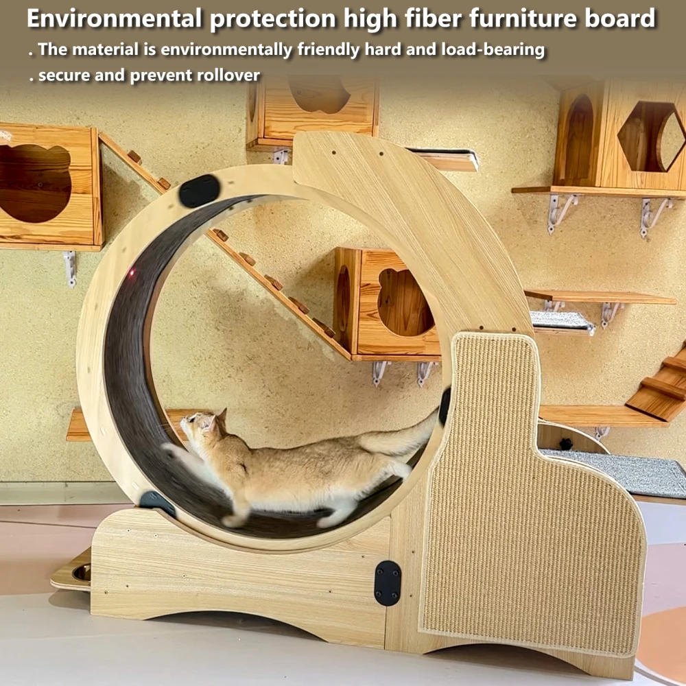 

Cat Sports Running Wheel, Cats Wheel Wood Climbing Frame, Cat Litter Fitness Wheel, Oversized Roller Cat Indoor Activity Center