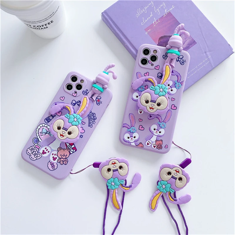 Disney Cartoon Delu Cute Rabbit Silicone Case For iPhone 12 11 Pro Max Mini X XR XS Max 13 14Promax  Shockproof Soft Cover