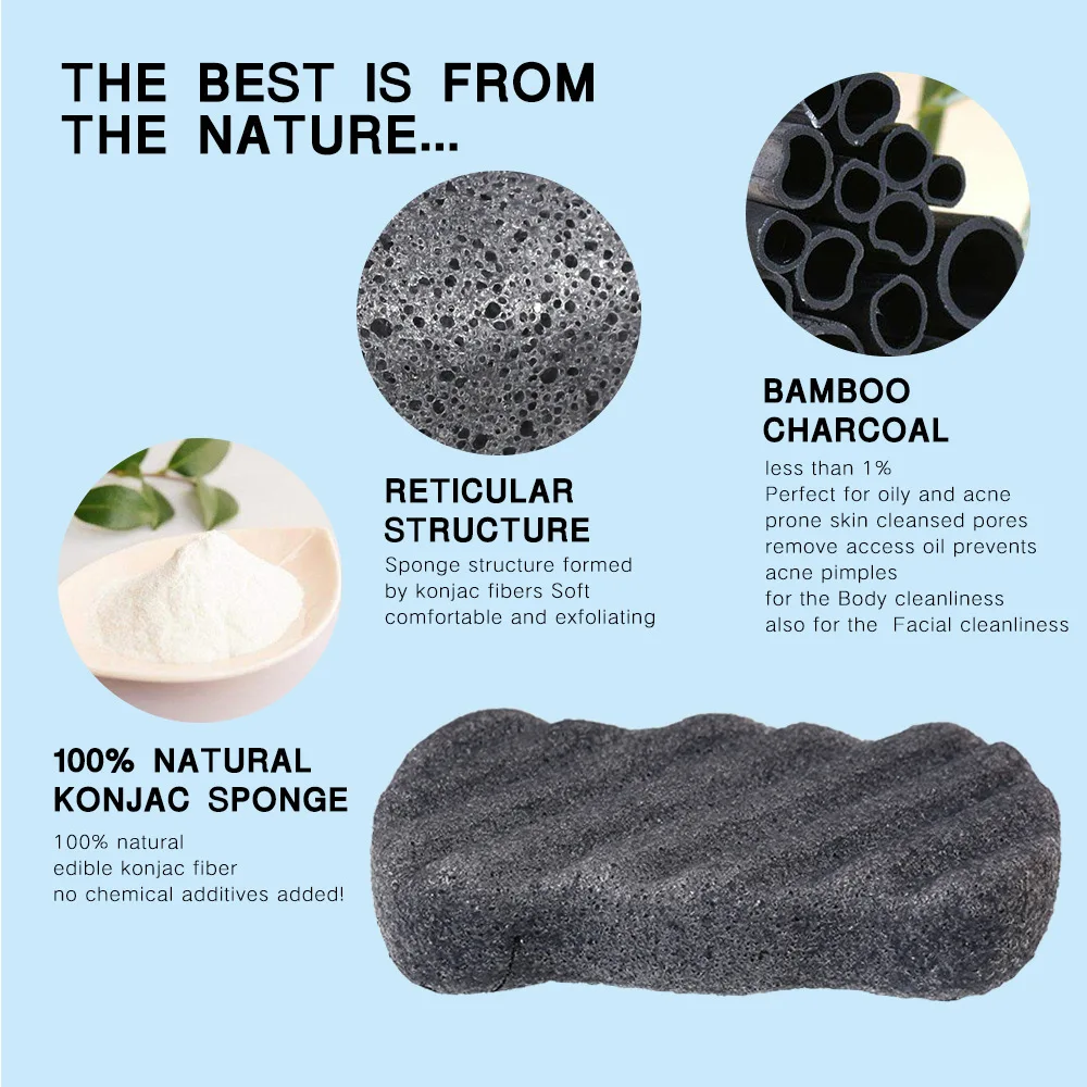 Shower Sponge nature konjac sponce Soft Body Scrubber Cleaner Pad SPA Brush Bathing Tool foam the body scourer Rub Bath