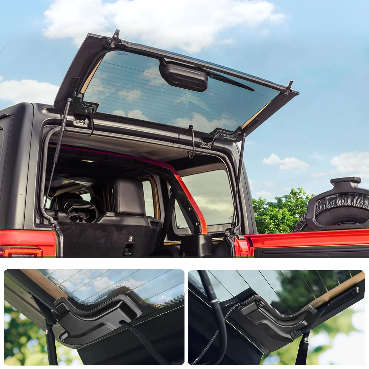 Car Tailgate Glass Heater Wire Protection Cover Rear Window Decoration Trim For Jeep Wrangler Jl 2018-2024 Car Accessories