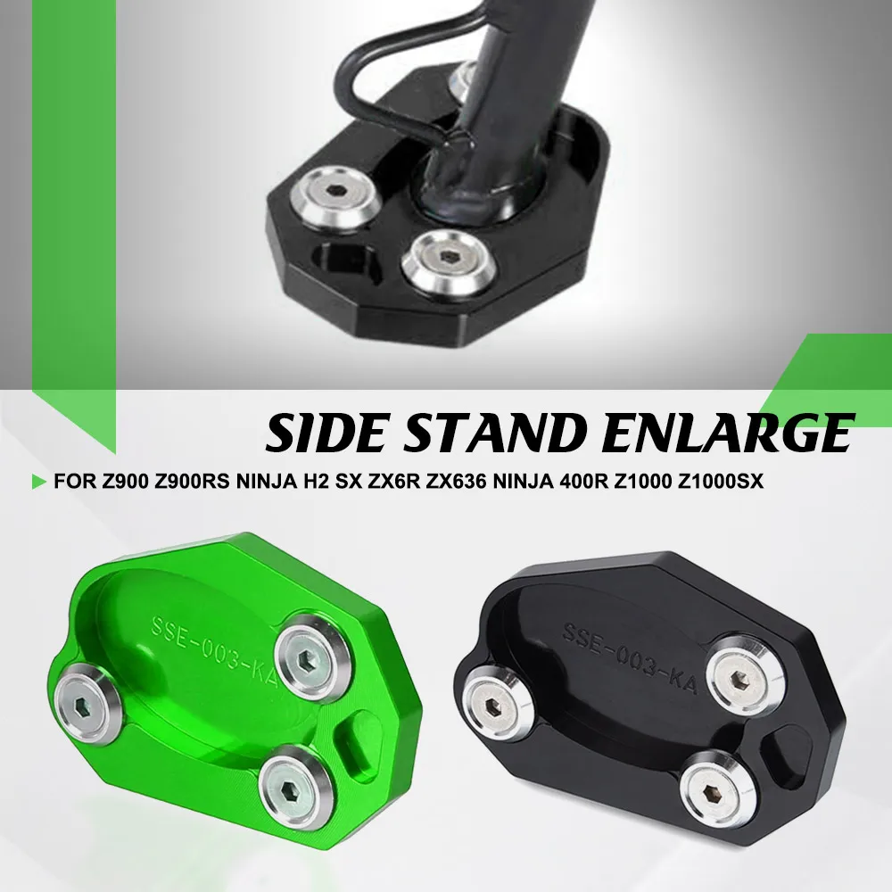 

Kickstand Foot Pad Side Stand Enlarge Sled Sidestand FOR KAWASAKI Z900 Z900RS Ninja H2 SX ZX6R ZX636 NINJA 400R Z1000 Z1000SX