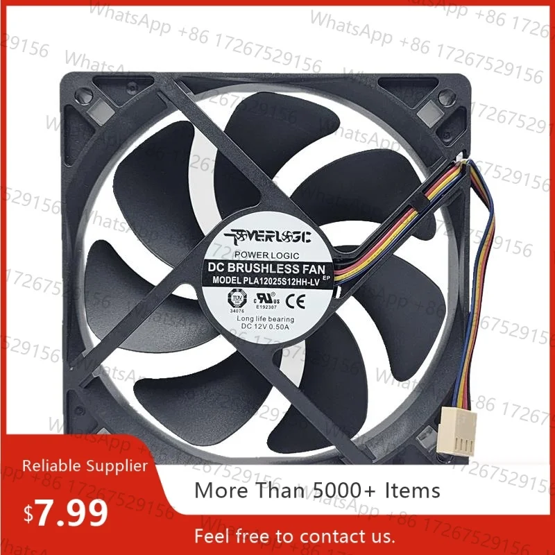 120mm dc brushless cooling fan For POWERLOGIC PLA12025S12HH 120x25mm 12V 4-Pin PWM High Speed PC