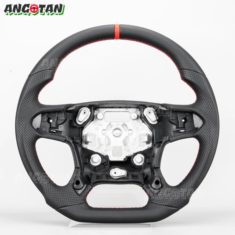 

Leather Steering Wheel For Chevrolet Silverado Yukon Sierra Suburban 1500 2014-2018 Flat Bottom Steering Wheel Car Accessories