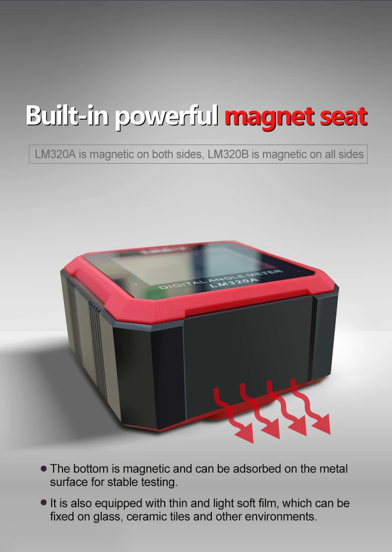 UNI-T LM320A LM320B Electronic Angle Meter Digital Protractor Magnetic Inclinometer Angle Tester Bevel Box Backlight