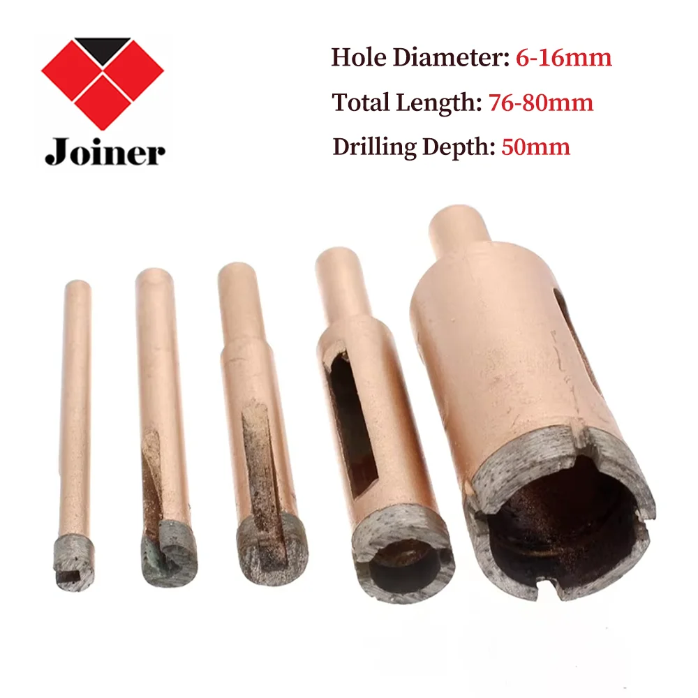 

2Pcs 6-16mm Sintered Diamond Hole Saw Core Drill Bit Cutter Drilling Bits Masonry Tools for Stone Marble Granite Porcelain Tile