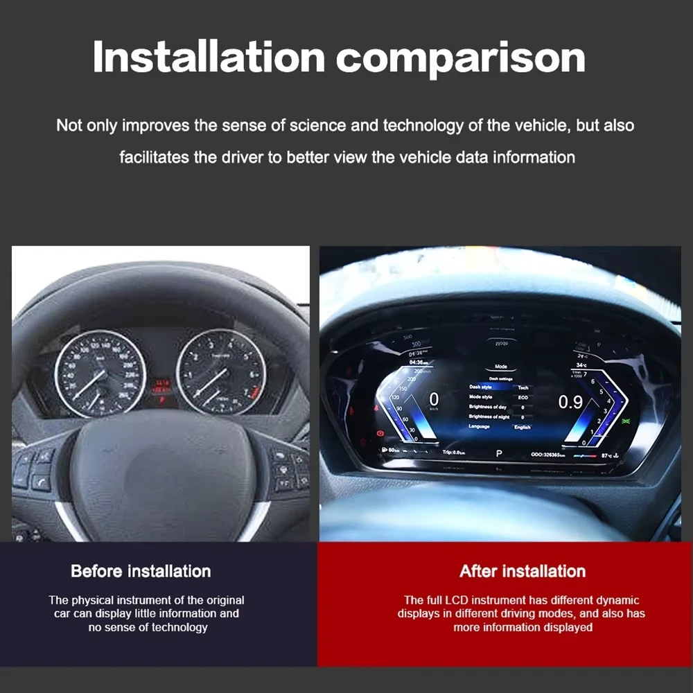 Virtual Cockpit for E70  Smart Dashboard Display Panel Speedometer Odometer LCD Digital Performance Display Dashboard Gauge