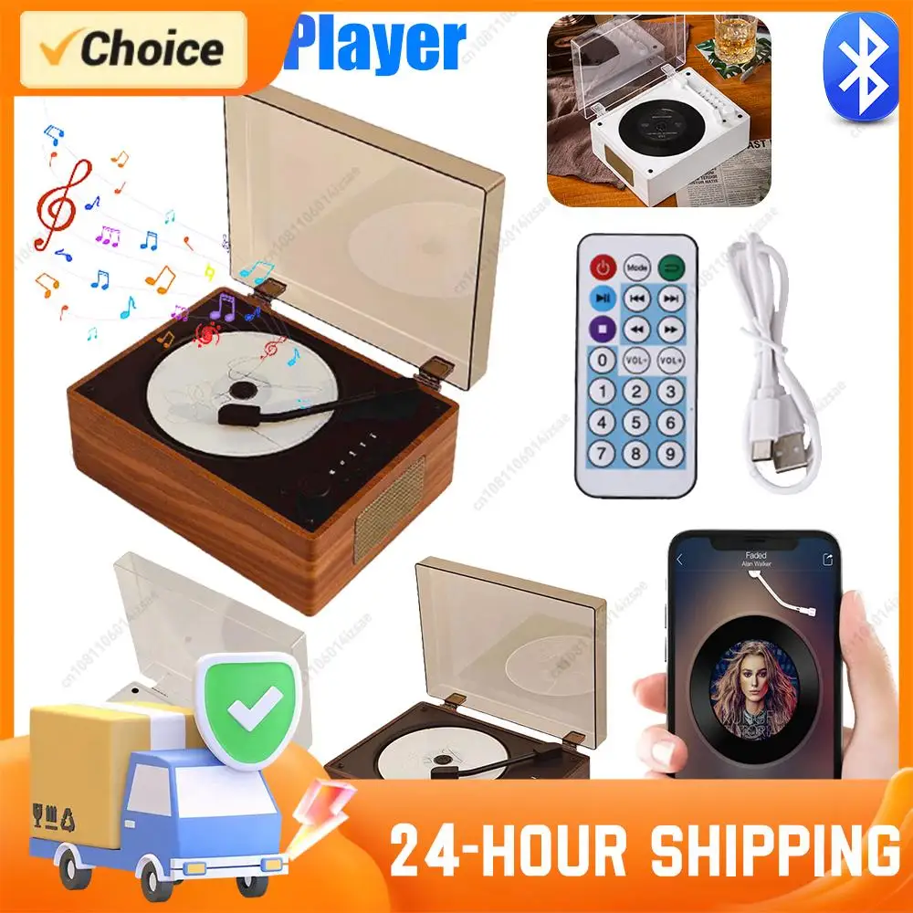 

Портативный CD-плеер, перезаряжаемый Bluetooth 5,0, музыкальный плеер с дистанционным управлением, USB 3,5 мм, AUX, настольный CD-плеер, динамик, домашний декор