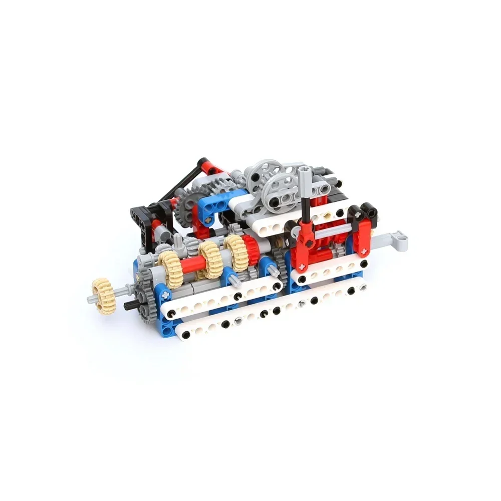 Kit de caja de cambios para coche MOC, transmisión de 4/6 velocidades con motor V8/V16 y marcha atrás, Compatible con bloques de construcción LE.GOes