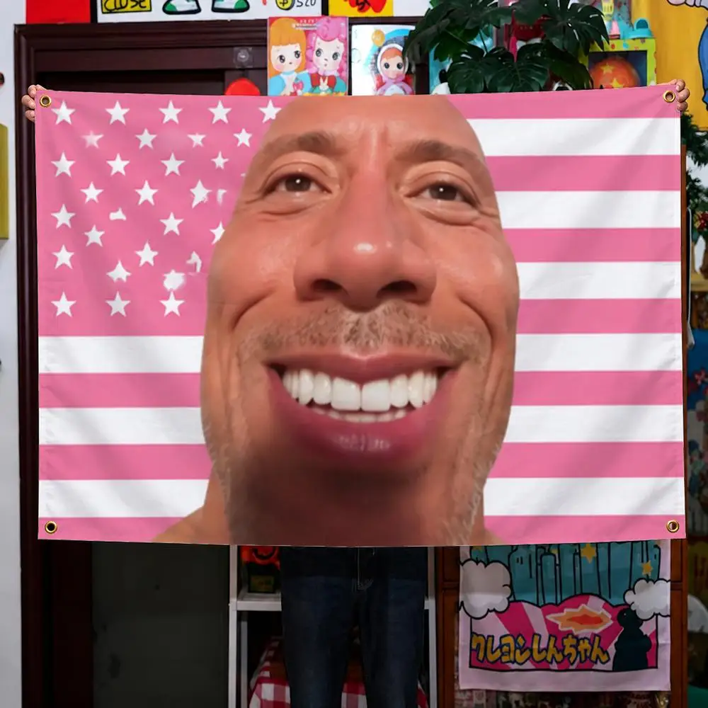 Celebrity Dwayne Johnson The Rock Maui Flags Wall Hanging Background Flag Wall Decor Banners for Outdoor Bedroom Dorm Room Decor