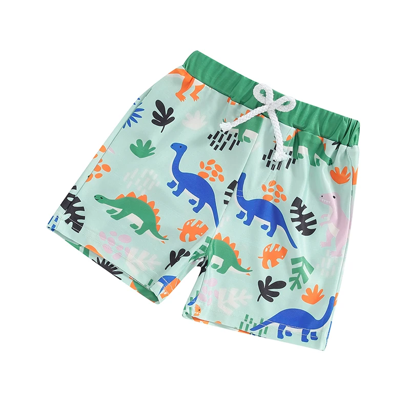 Boys Swim Trunks Quick Dry Beach Boards Swimsuit Shorts Dinosaur Boy Elastic Waistband Swimming Trunks