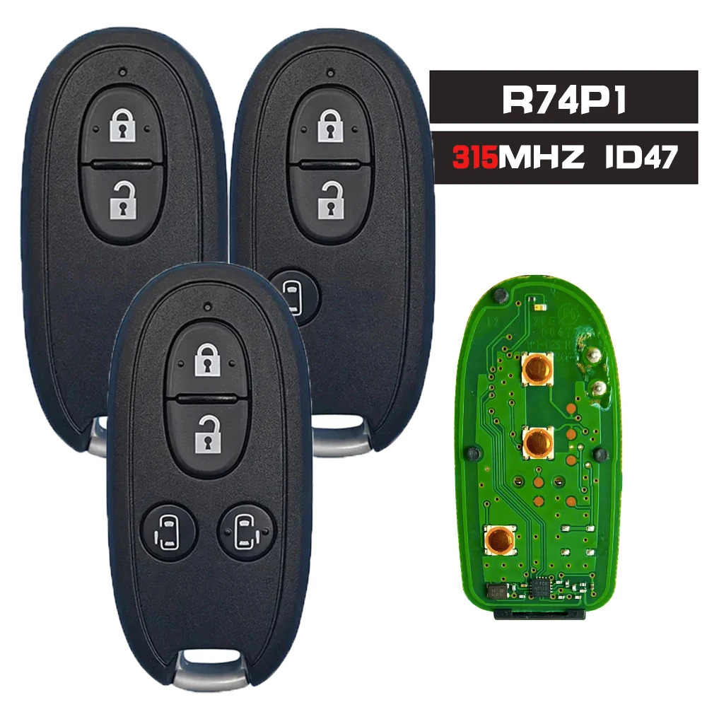 

DIYKEY Original FCCID: R74P1 Smart Remote Key 315MHz PCF7953 / HITAG 3 / 47 Chip Russia Market for Suzuki Alto Wagon Hustler