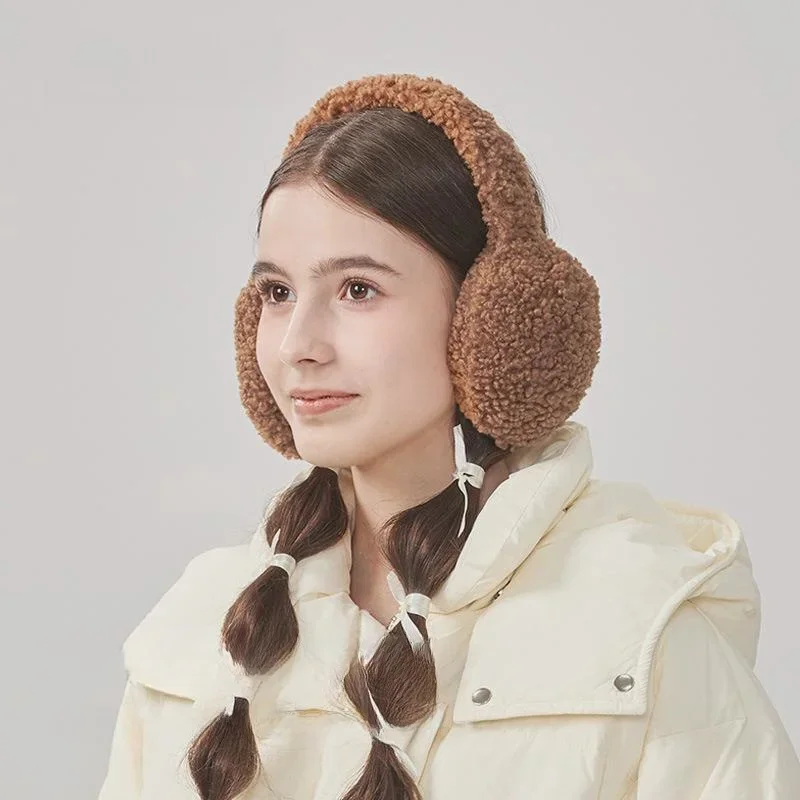 New Solid Color Soft Plush Ear Warmer Winter Warm Earmuffs Fashion Ear Cover Outdoor Cold Protection Ear-Muffs Folding Earflap