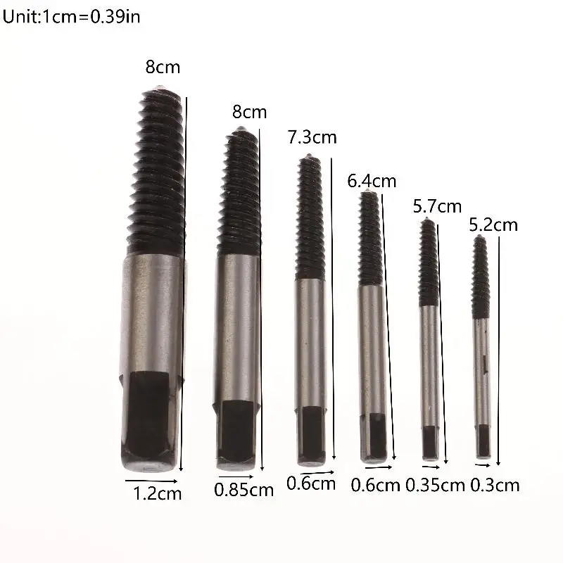 

5/6 шт. наборы для снятия поврежденных сломанных винтов, легко снимаемый инструмент для снятия поврежденных болтов, экстрактор для винтов из хром-ванадиевой стали