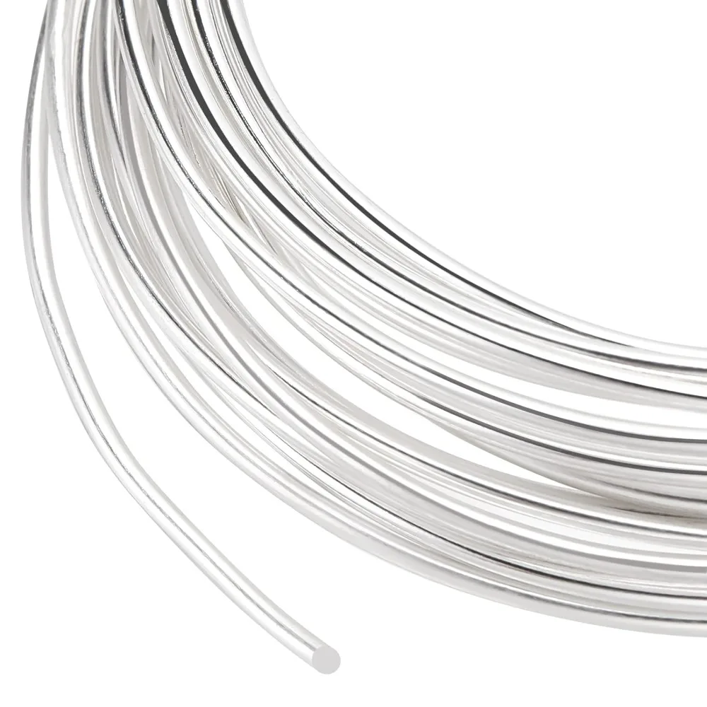 

15 Gauge Sliver Plated Craft Wire Tarnish Resistant Brass Jewelry Wire for Beading Earrings, Bracelets Wrapping Jewelry