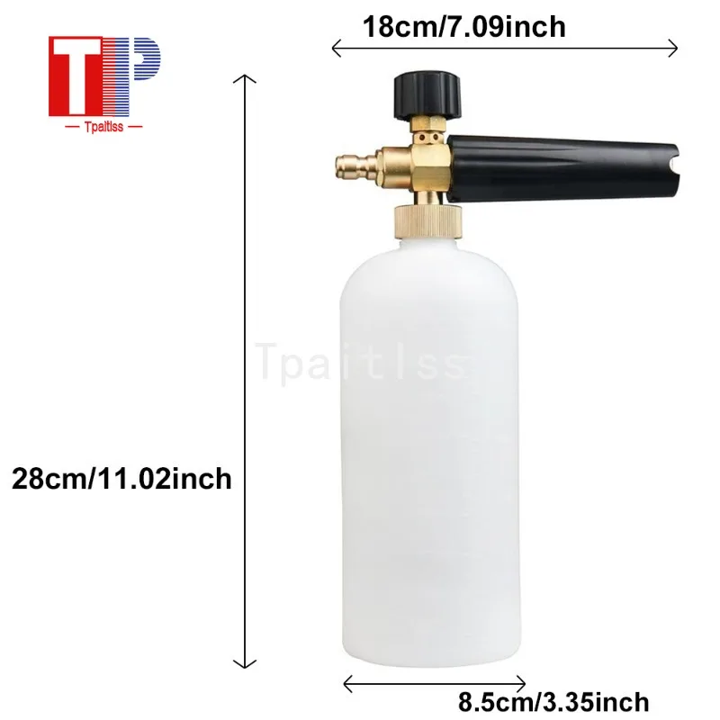 

Tpaitlss Pressure Washer Gun and Wand Foam Cannon with 1/4 Quick Connect and1L Bottle Snow Foam Lance