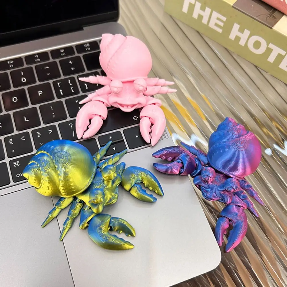 Creative Active Joint 3D Printing Hermit Crab Novelty Durable Hermit Crab Ornament Cartoon Simulation Hermit Crab Model Offices