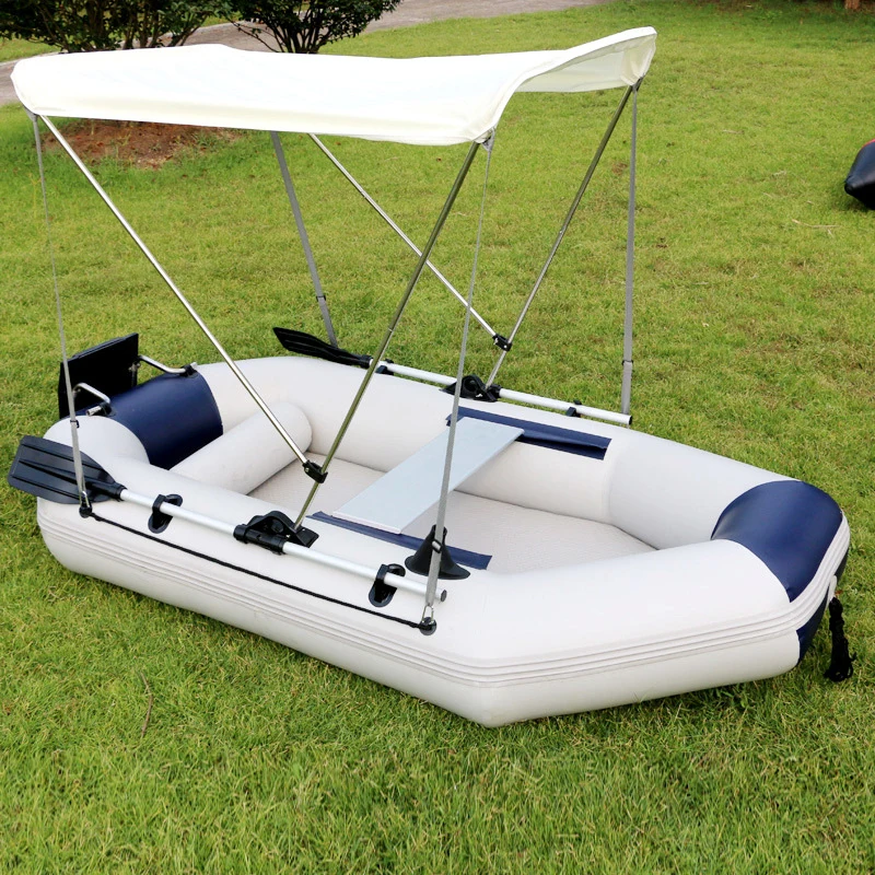 

With Sunshade Folded PVC Inflatable Rowing Boat for 3-4 Persons Outdoor Entertainment Fishing Inflatable Boat