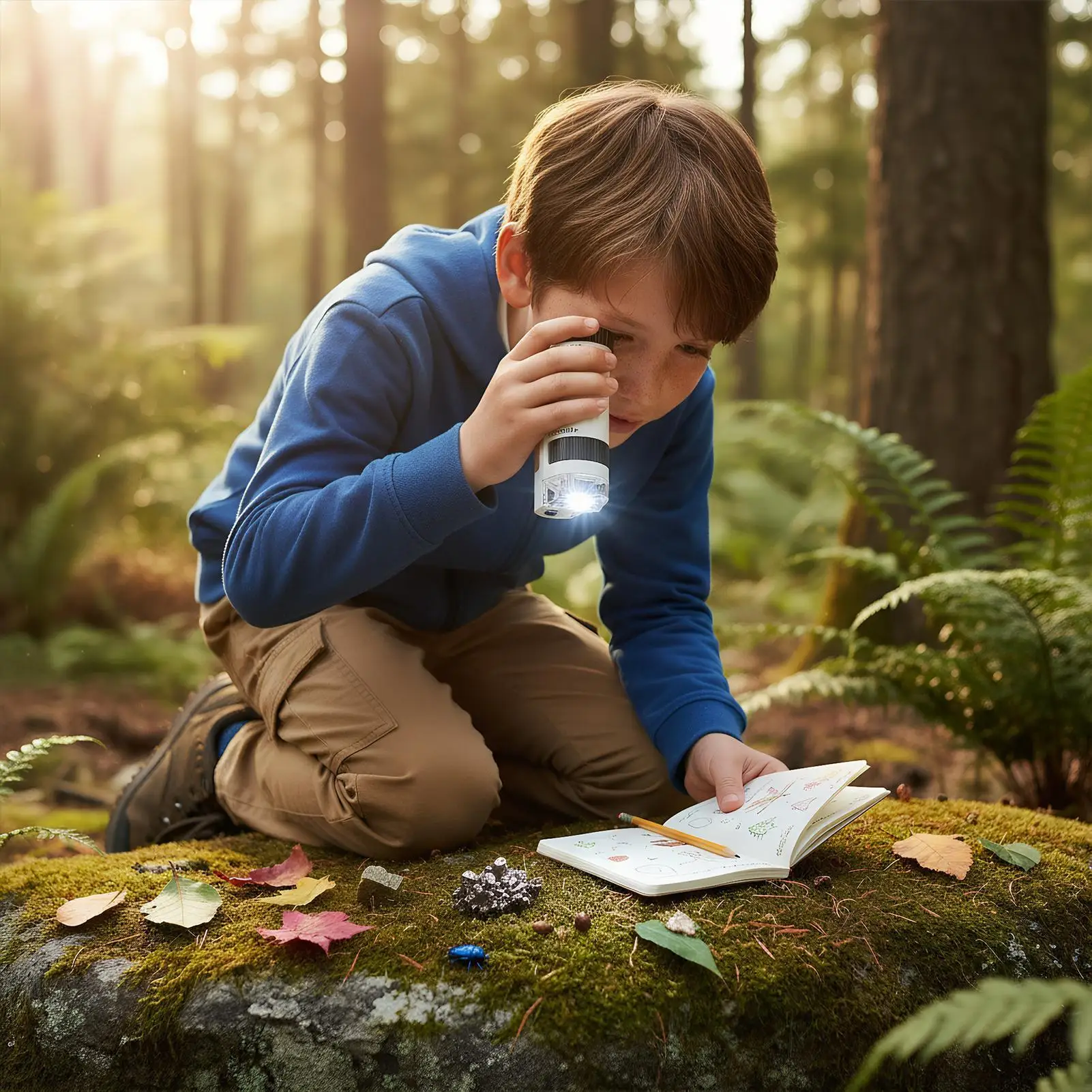 مجهر محمول 50x-300x Digiscope مع مصباح ليد جيب اليد المجهر للطفل بنين بنات عيد الميلاد السنة الجديدة هدية عيد ميلاد