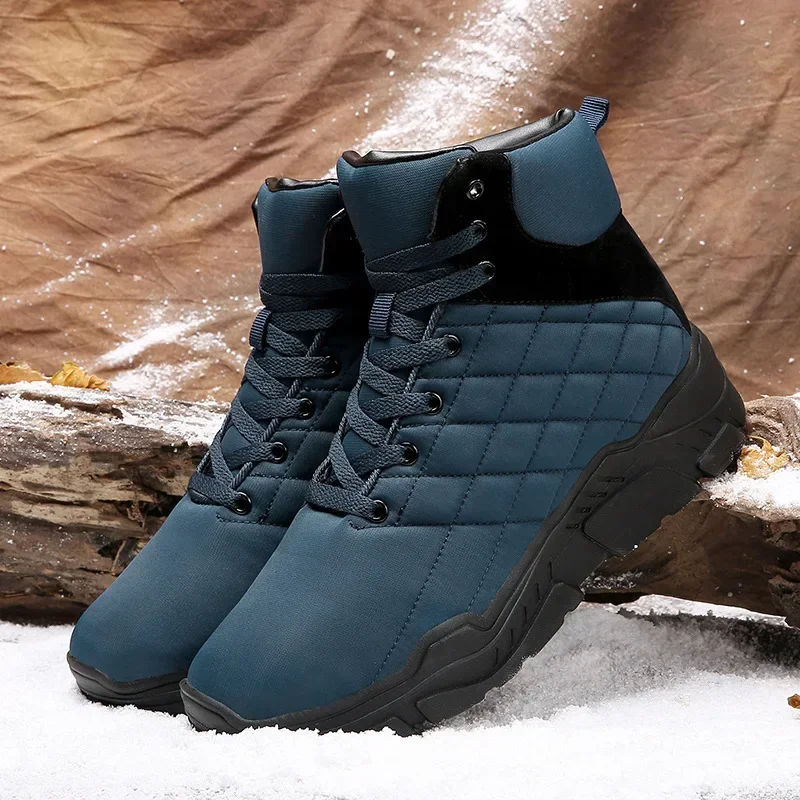 Men Winter Boots Outdoor Hiking Running Walking Shoes Men Casual Sneakers CP Antil-Slip Sport Shoes Warm Plush Ankle Snow Boots