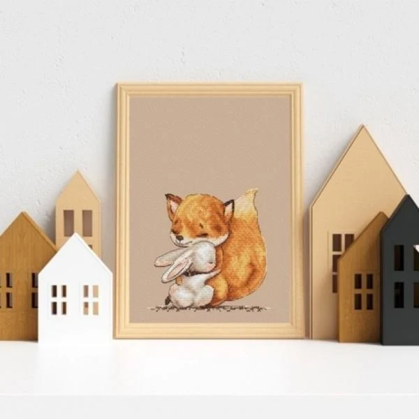 

Hug 22-22 Cross Stitch Kit Aida Count Unprint Canvas Stitches Embroidery DIY Handmade Needlework