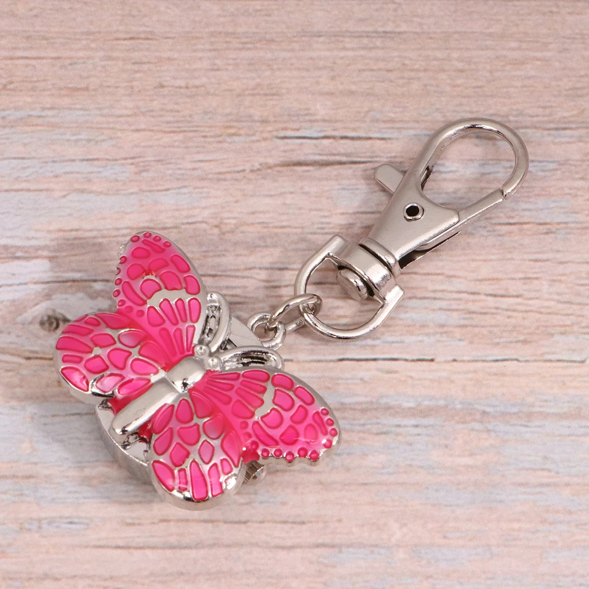 1 قطعة ساعة الجيب المفاتيح الوردي الكوارتز الكرتون الإبداعية ساعة معلقة المحمولة هدية للفتيات الطلاب النساء الموضة