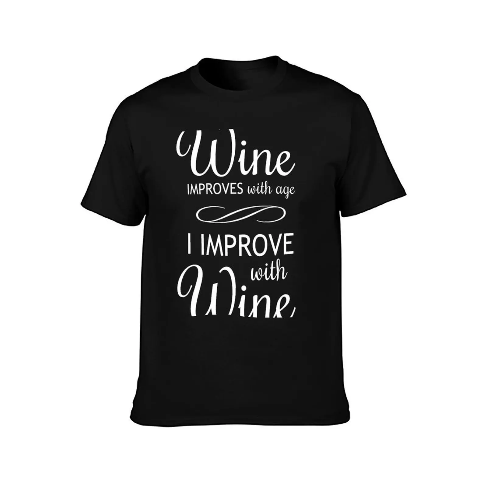 Wine Improves With Age, I Improve With Wine T-Shirt, Summer Casual Cotton Tee, Oversized Streetwear Tops, Vintage Graphic Print