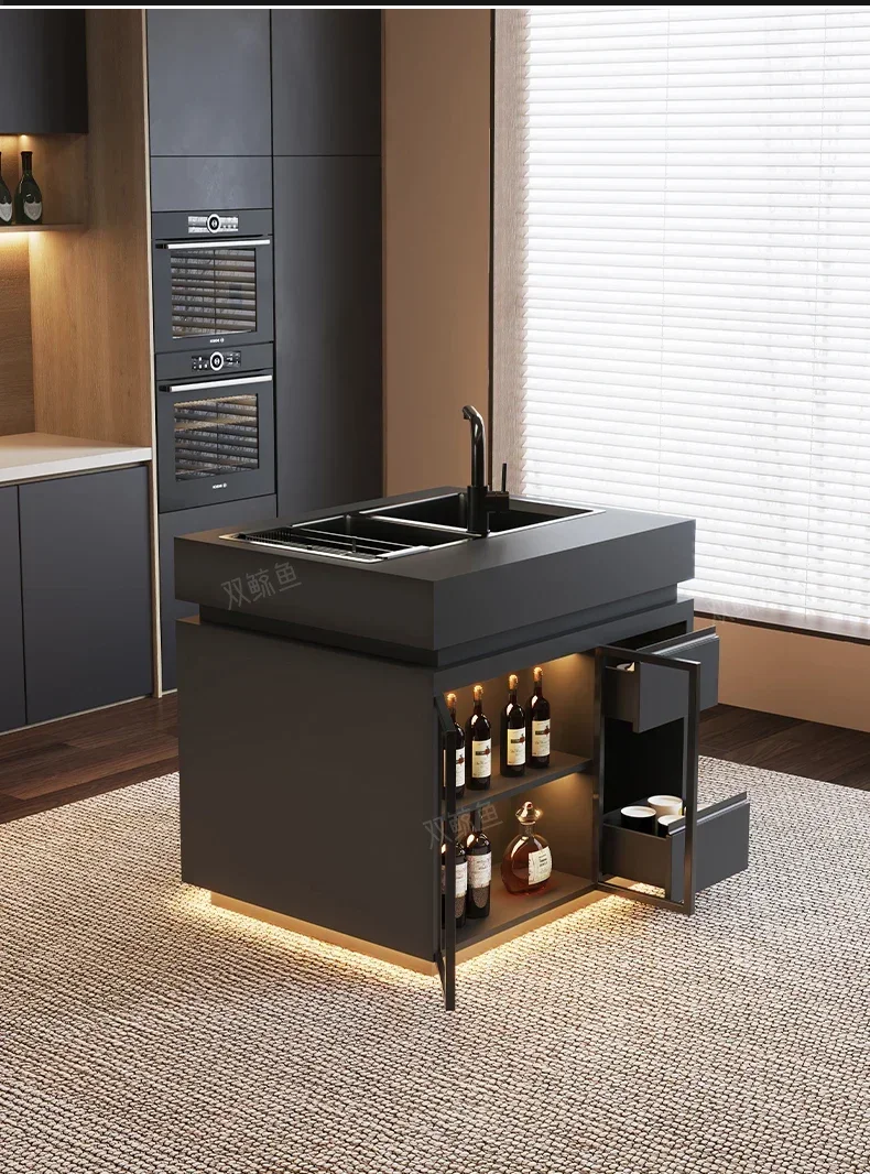 TTY13 Single Island Cabinet Dining Table Household Light Luxury Integrated Bar Table Dining Table Restaurant New High-end Sense