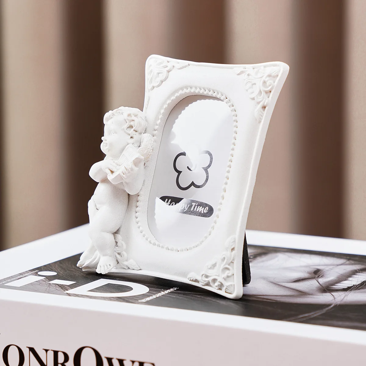 White Mini Angel Resin Photo Frame European Style Creative Home Decoration European Angel Shape Desktop Ornament
