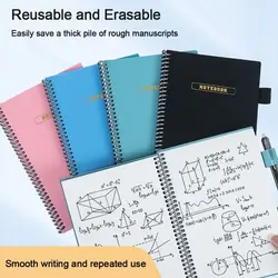 A5 Erasable Notebook Paper Reusable Smart Wirebound Notebook Portable Waterproof Notepad Spiral Note Book