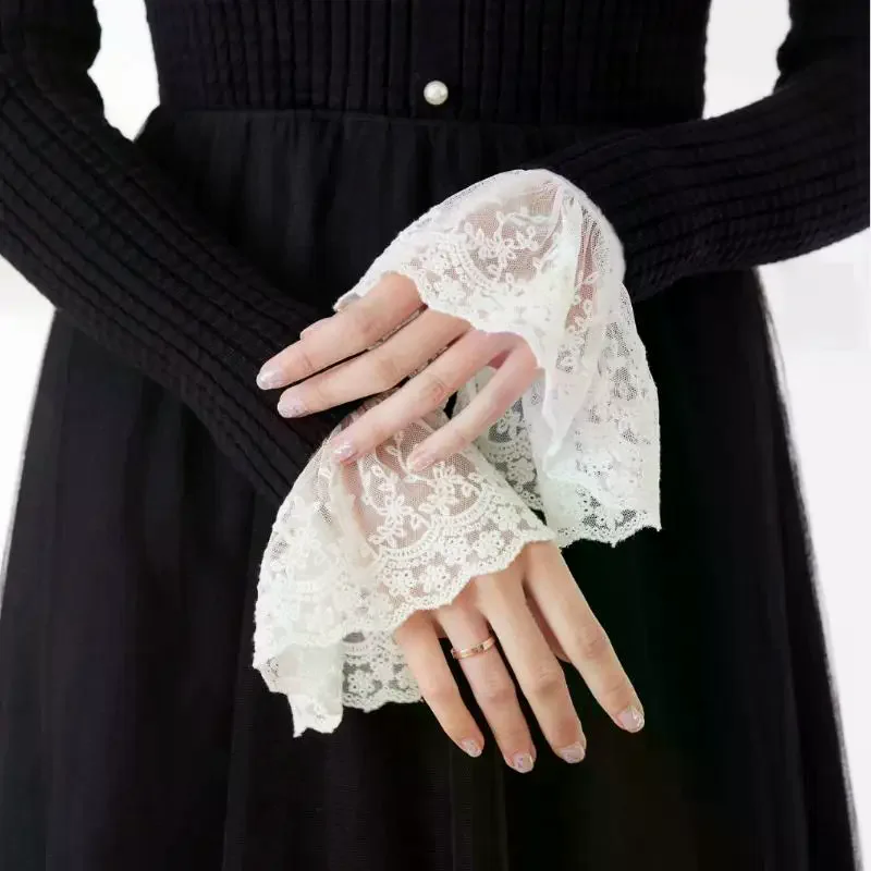 

Lace Cuffs Detachable Sleeves - Wedding Bridal Gowns Cuff, Cosplay Accessories