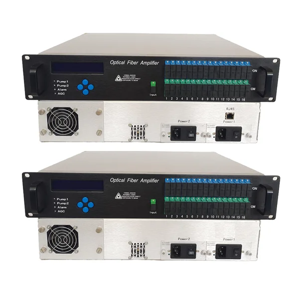 

CATV Fiber Optic Signal Booster with 16 Ports 22 DBm 16X23Db1550 Catv Fiber Optical Amplifier SC APC Connector WDM 4 8 32EDFA