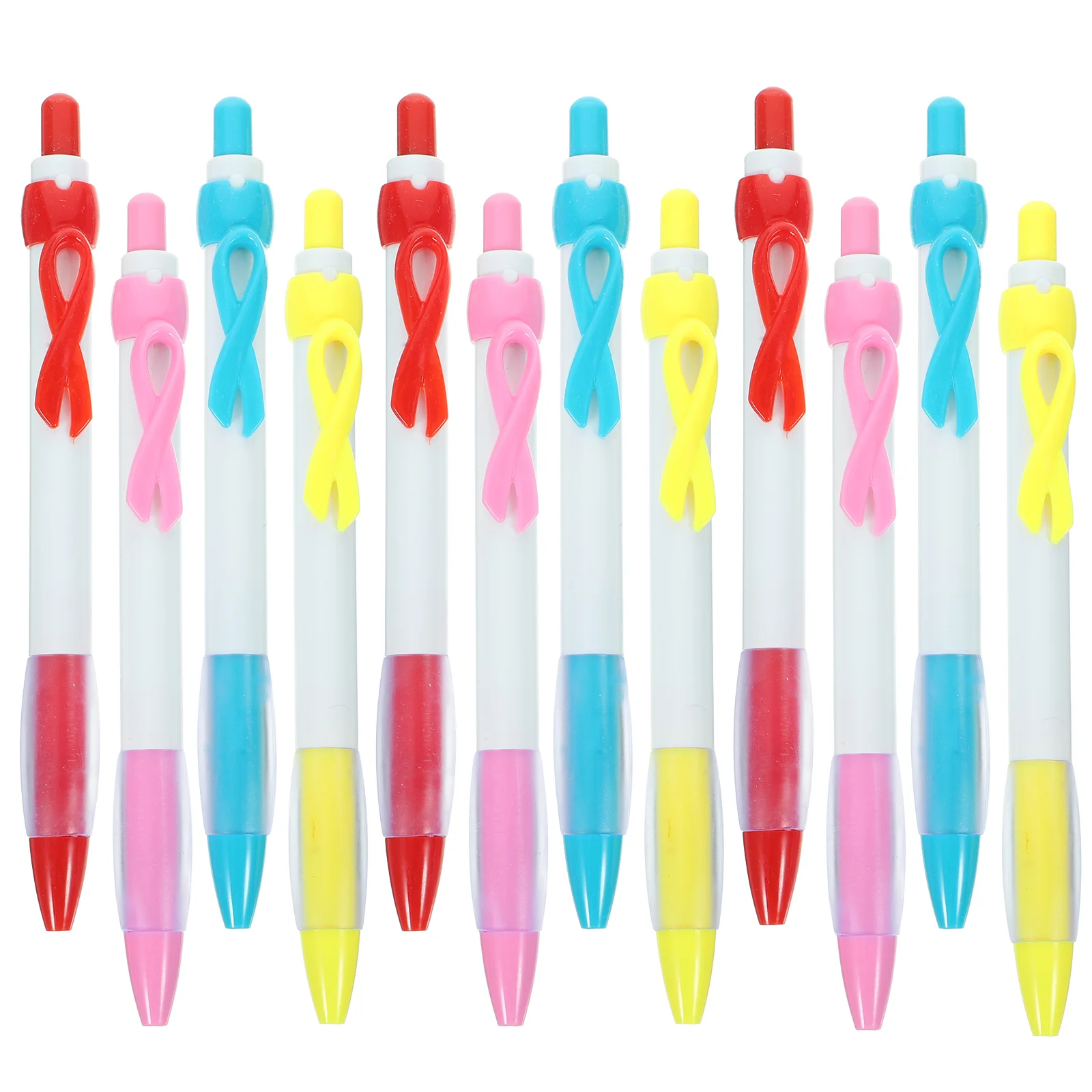 

12Pcs Portable Ballpoint Pens Creative Press Style Writing Pens Ergonomic Shape Non-Slip Grip for Daily Use Business Stationery