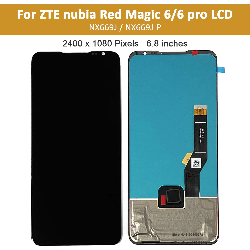 6.8 "Original LCD Display Für ZTE nubia Rot Magie 6 Pro 6pro NX669J-P AMOLED Panel Digitizer Für Rot Magie 6 NX669J Touchscreen