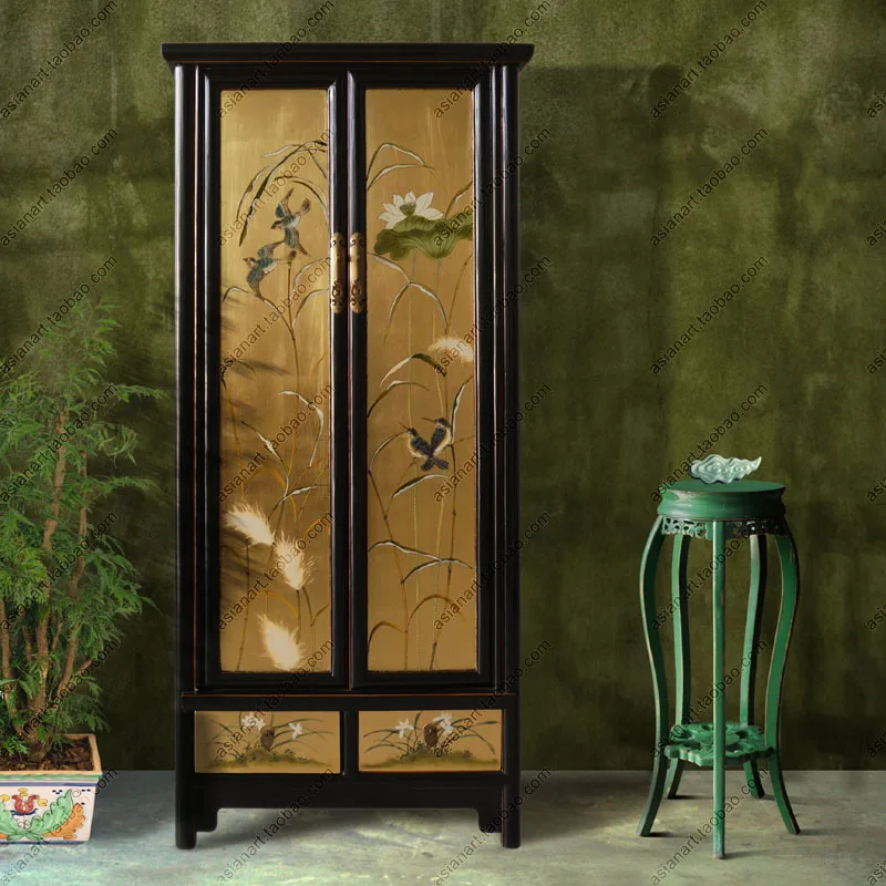 

Wardrobe Solid Wood Bedroom New Locker Pine Antique Distressed Multi-Layer Home