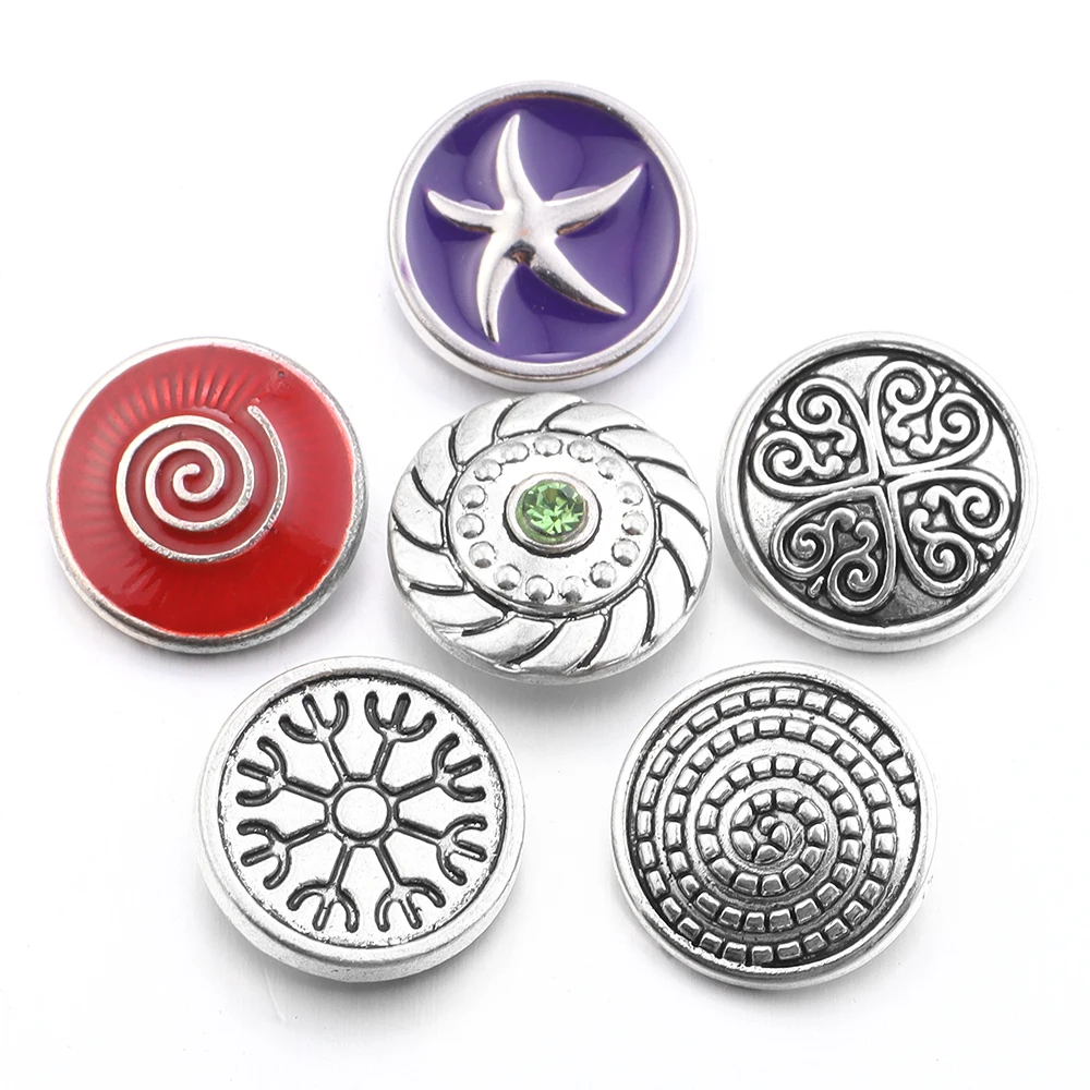 

10pcs/Lot 20mm Ancient Silver Color Button Clasps for Cotton Cord Bracelet Handmade Colorful Ethnic Style Rope Bracelet
