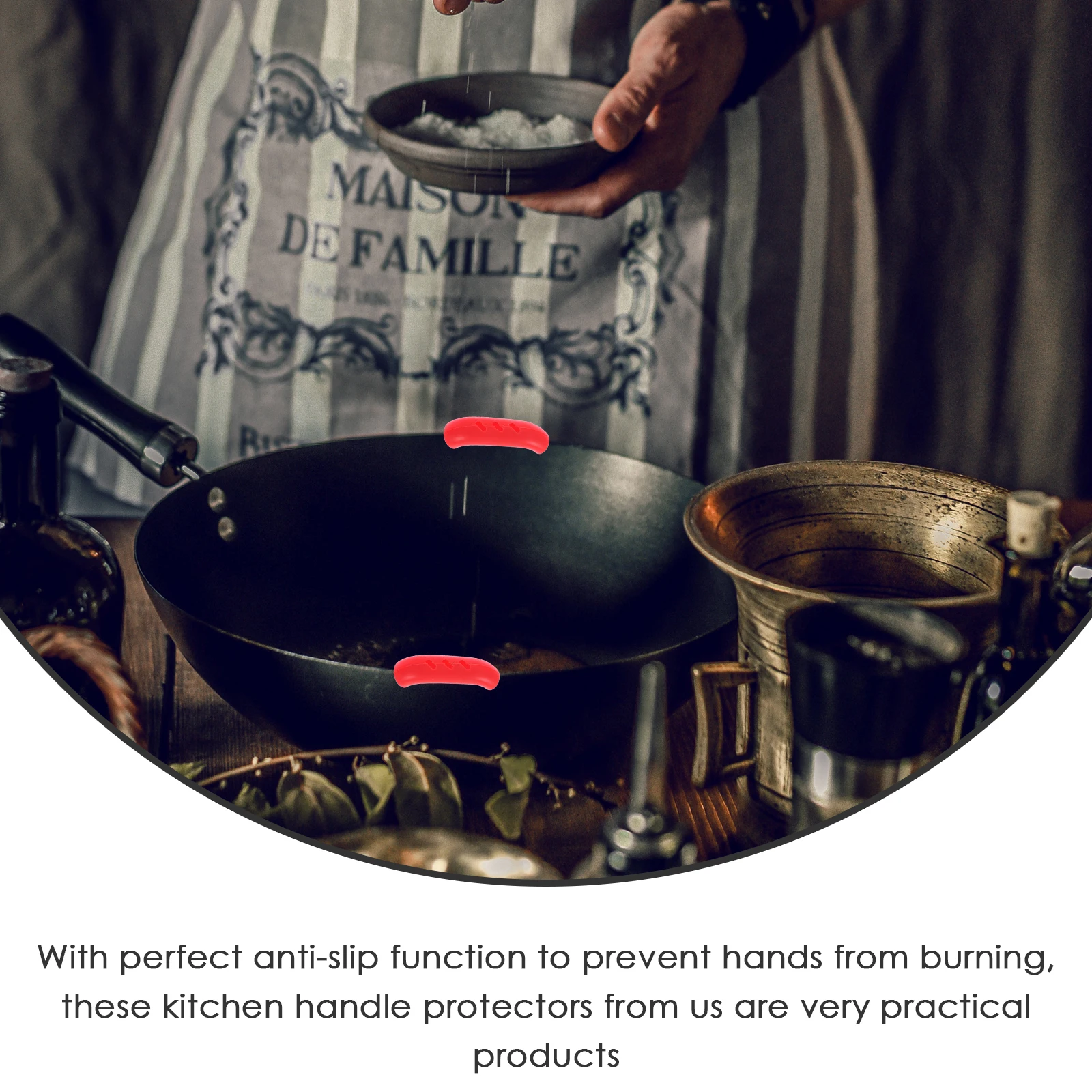 

10pcs Heat-Resistant Protectors Anti-Scald Pot Sleeves Non-Slip Kitchen Handle Covers Practical Handle Holders For Home