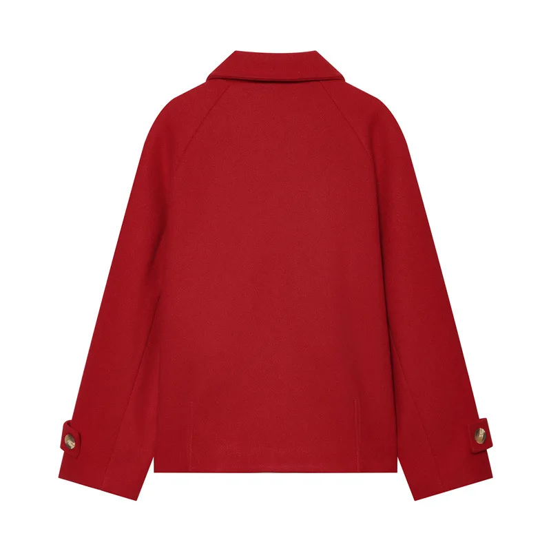 NINE ZAR Women's Single-Button Woolen Jacket Coat Large Silhouette Turn-down Collar Simple Style E-commerce Exclusive 2026 Wi...
