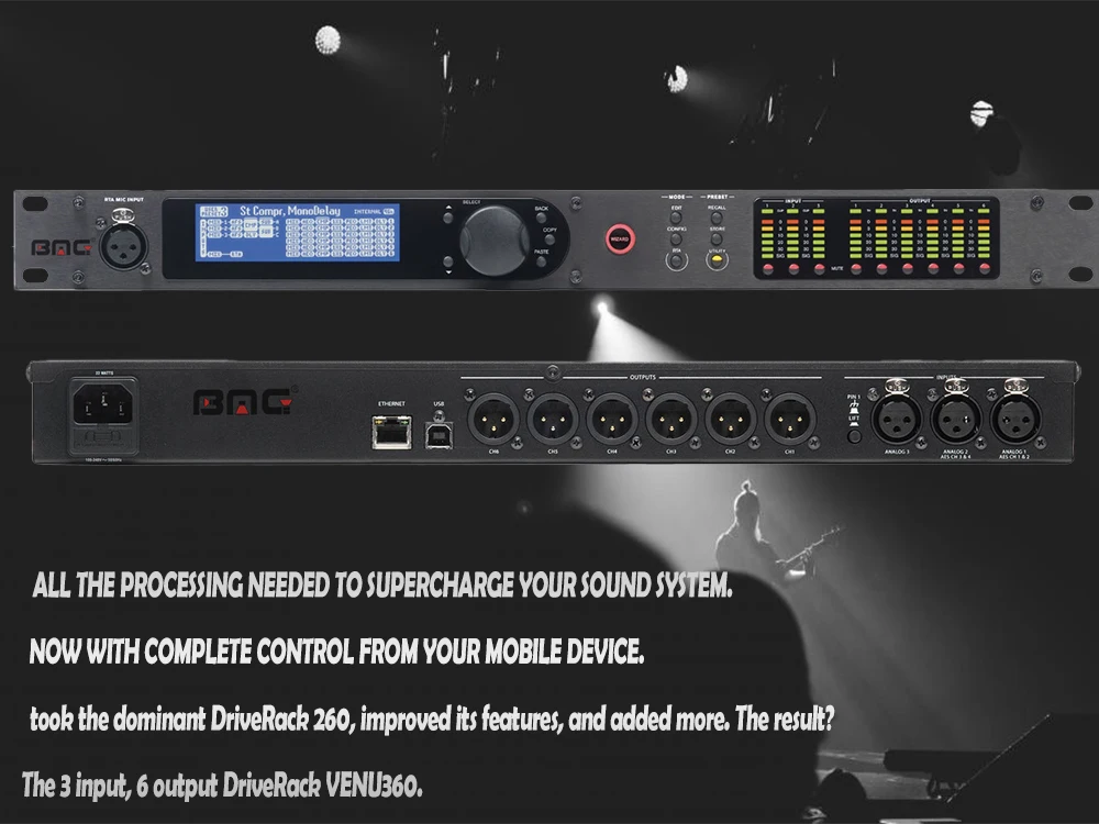 3 In 6 Out Graphic Equalizer Stereo Processor Live Stage Performance Audio Equipment