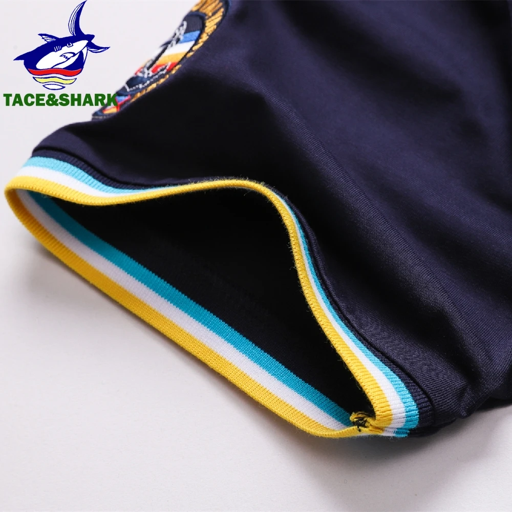 TACE&SHARK New Arrival 2024 Solid Color Fashion Luxury Polo Shirt Summer Brand Shark Camisa Masculina Mens Polo Homme