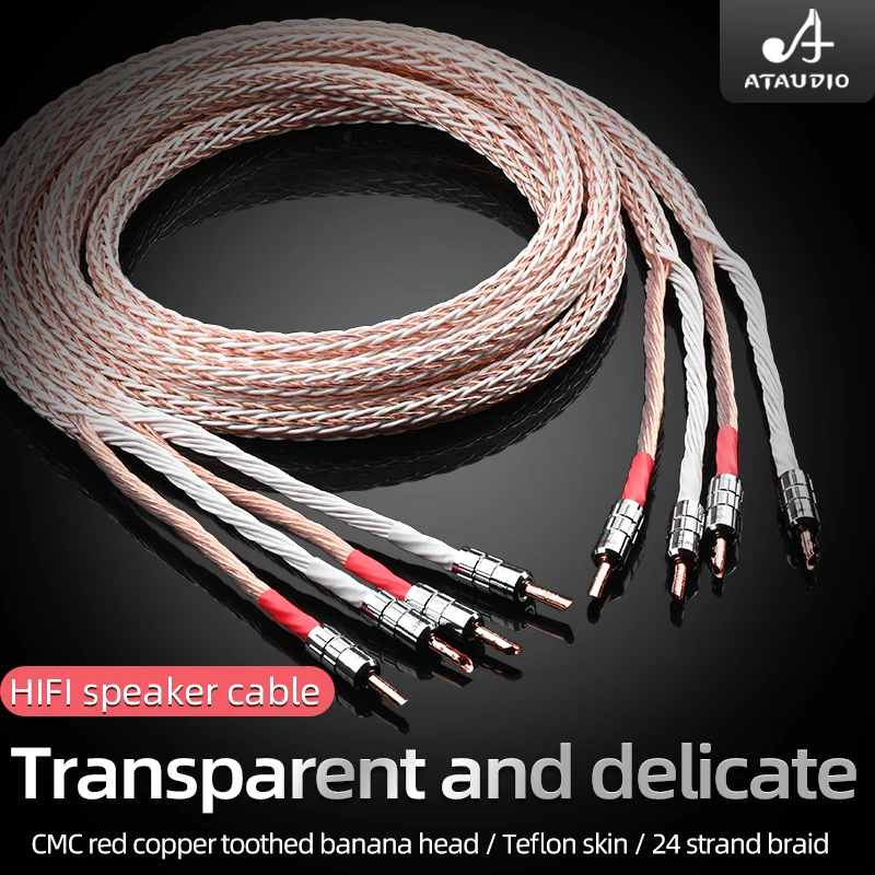 12TC Speaker Cable High Purity OCC hifi Audio Speaker Cabl For Speaker and Amplifier With Banana plug