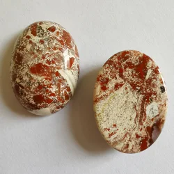 25x18MM Breciated Jasper Stone Oval Cabochon Jewelry For Woman Gift Making (2pcs/lot) H189