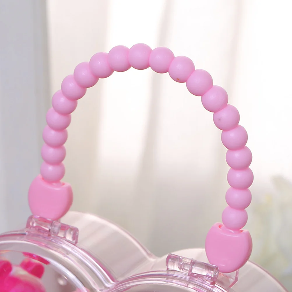 

1Pcs Heart Shape Storage Box Transparent Jewelry Makeup Organizer Desktop Box Large Capacity Handle Gift for Women