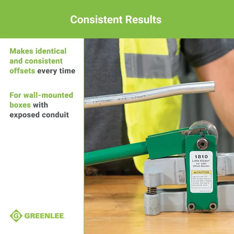 1810 جهاز ثني يدوي ليتل كيكر لقناة EMT مقاس 1/2 بوصة، فضي/أخضر #6