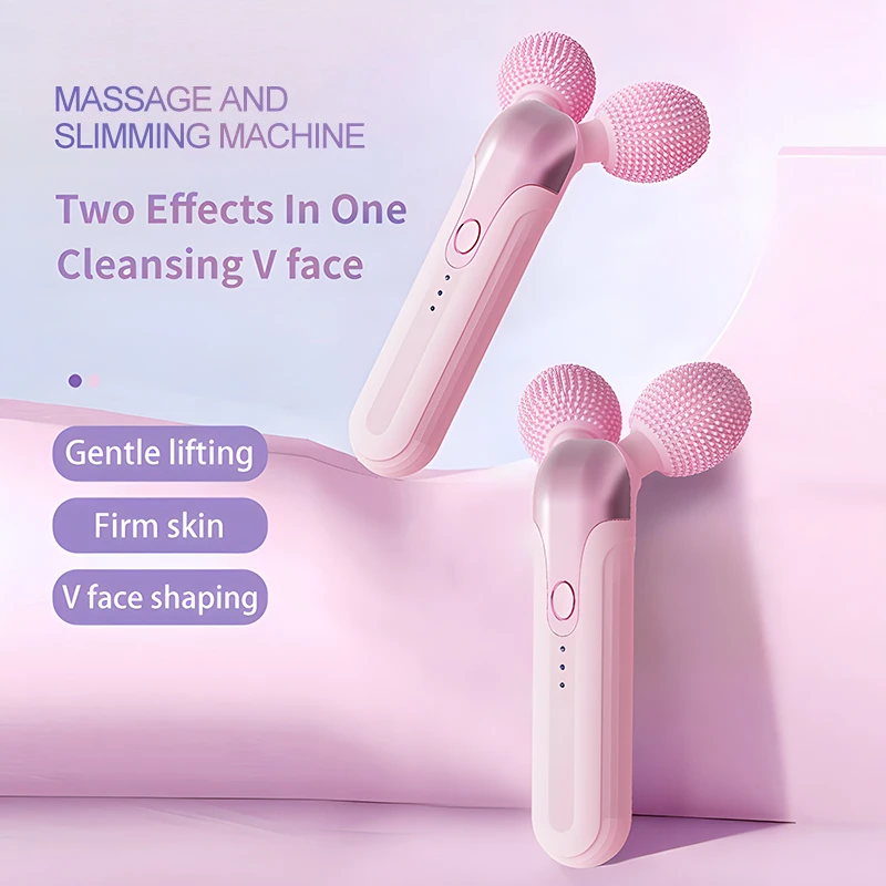 Newly popular facial electric massage slimming device, electronic beauty device, multifunctional roller silicone facial cleanser