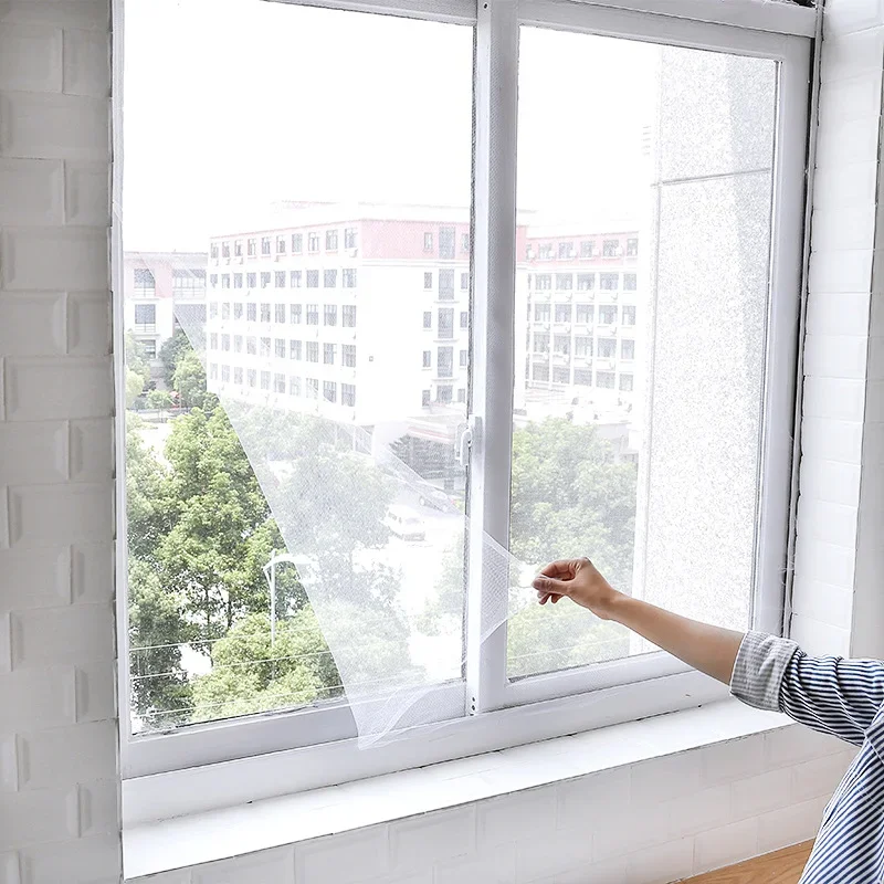 Hot Fly Mosquito Window Net Insect Mesh Window Screen Net Indoor Mesh Bug Mosquito Net Easy To Fit with Tape Home Textile Mesh