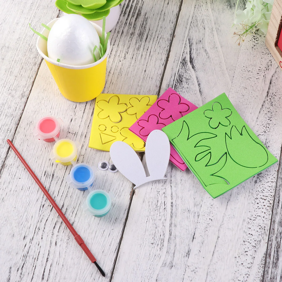 Kit de artesanato de ovos de páscoa para crianças, faça você mesmo, conjunto de fabricação de animais, suprimentos de atividades de aprendizagem brilhantes, uso em sala de aula do jardim de infância