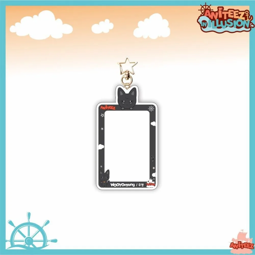 Fashion Women Men Keychain Acrylic Gifts Photo Frame Key Ring Holder Cute Cartoon Kawaii Photocard Case image 3