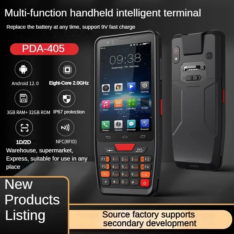 New Portable Smart Android 12.0 NFC 4G Mobile Terminal 4-Inch Industrial Rugged PDA Barcode Scanner Handheld 4G Connectivity