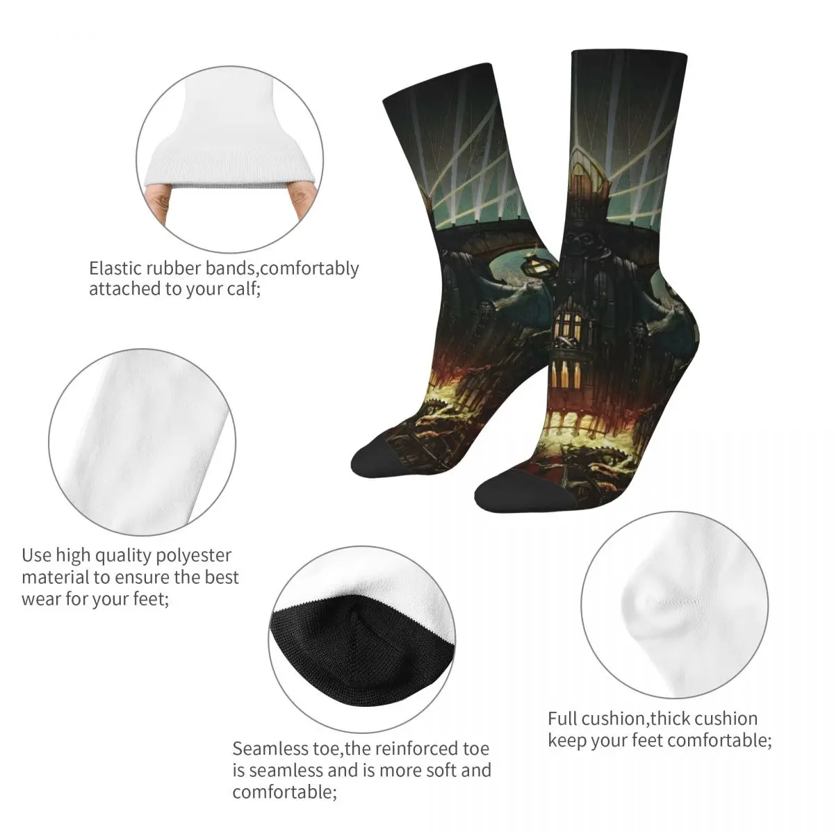 Cool Ghost Band Basketball Socks Polyester Long Socks for Unisex