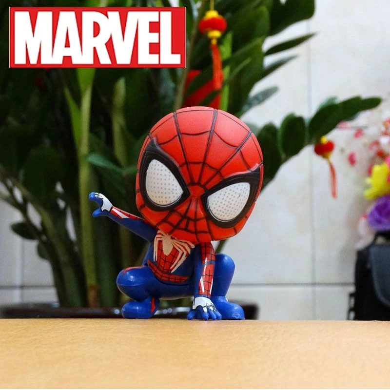 Marvel Spider Man Enamel Doll Handmade Doll Car Decoration Cake Decoration Doll Figure toy  Birthday Gift